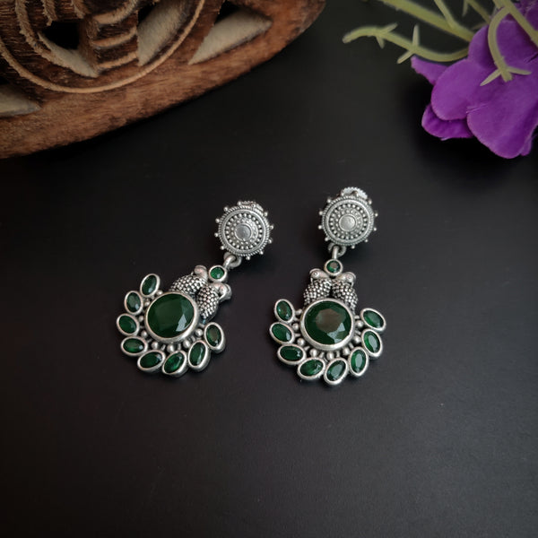 Oxidised Silver Look Alike medium length Dangler Earrings