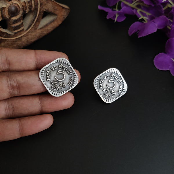 Vintage Hand made Five Paise Earrings