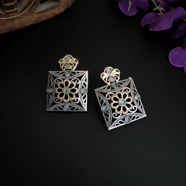 "Chinki" Silver Look Alike Oxidized Dual Tone Earrings