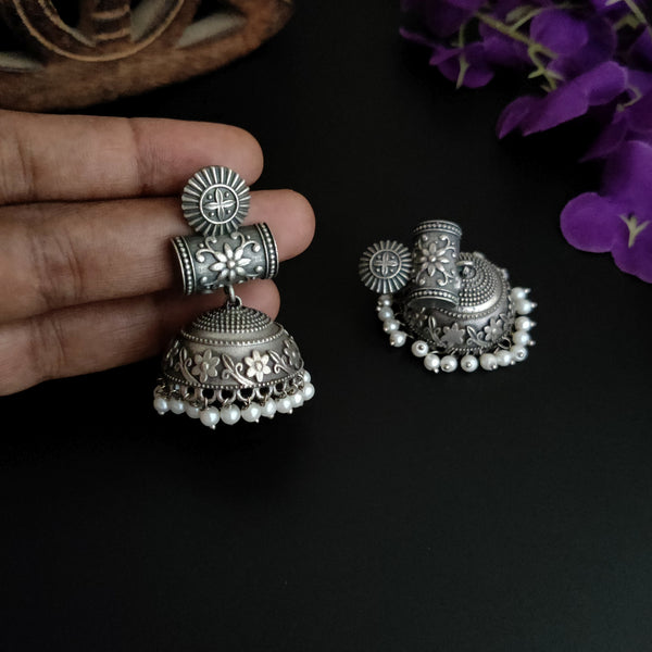 "Manisha" Silver Look Alike Oxidized Earrings