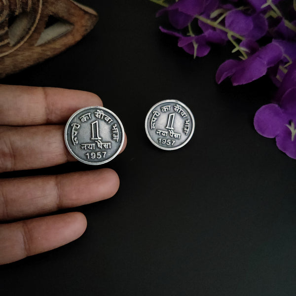 Vintage Hand made One Paise Earrings