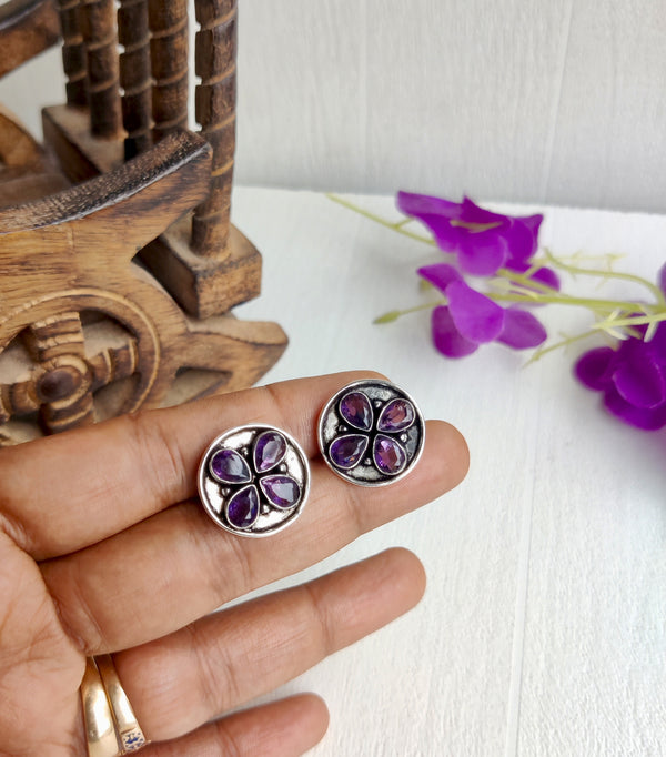"Himani" Stone Oxidized Stud Earring