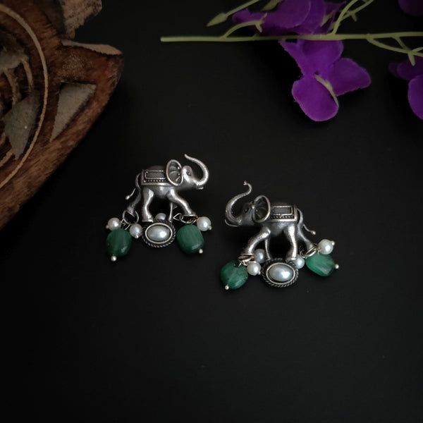 "Amanya" Oxidized Brass Studs Earrings
