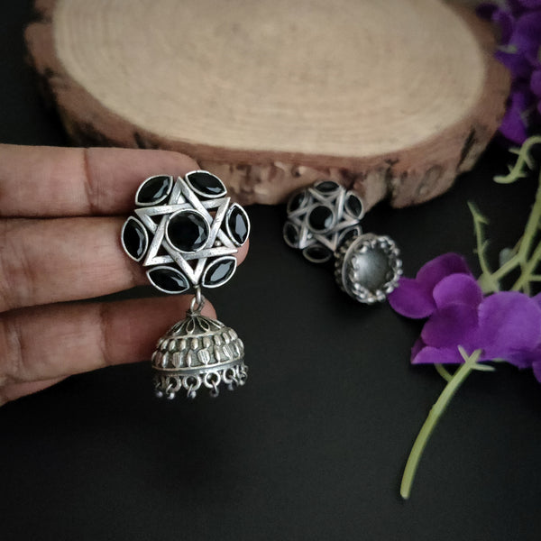 "Rita" Oxidized Antique Jhumka Earrings for Women