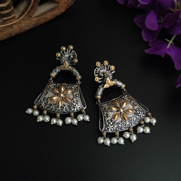 "Aksha" Dual Tone Dangler Earrings