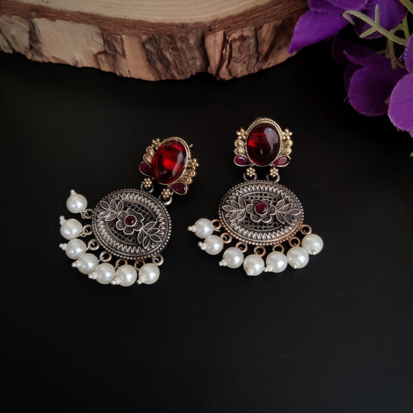 Elegant Dual-Tone Dangler Earrings