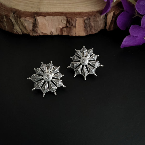 "Tanavika" Silver Look Alike Tribal Dangler Earrings