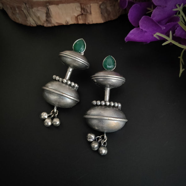 "Bhavna"  Brass Oxidised enamel earrings