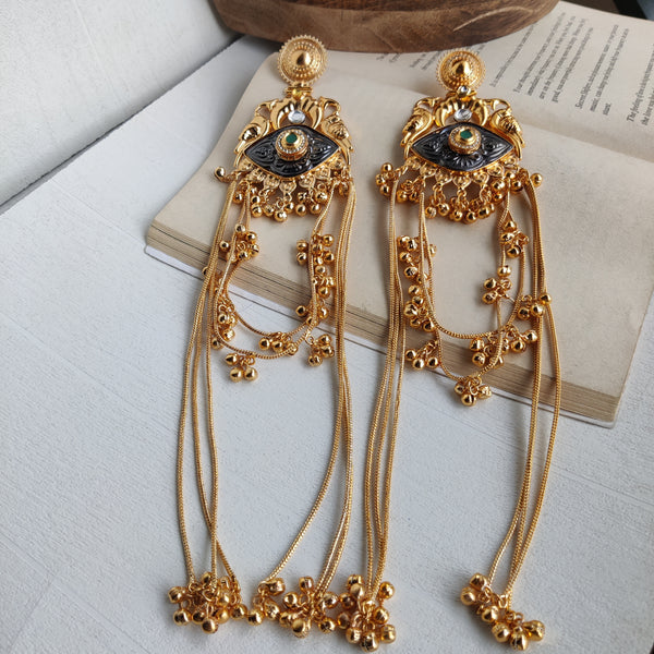 Long Indian Tribal Earrings | Shoulder Dusters