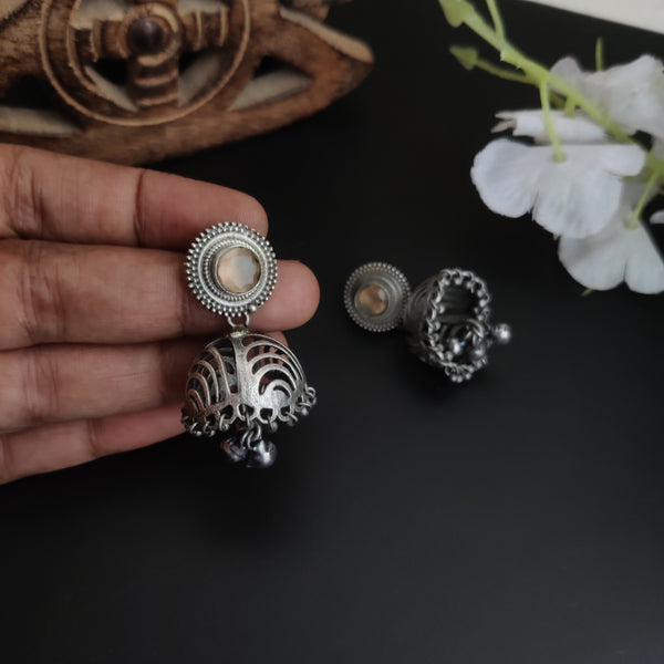 Light weight Jhali Work brass Jhumki Earrings