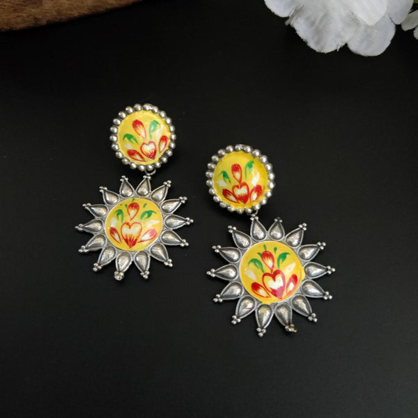 Light weight Tara oxidised hand-painted earrings