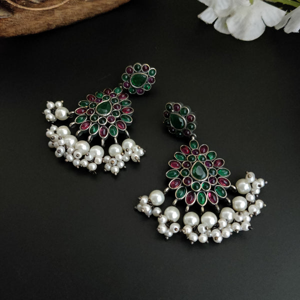 Classic Elegant Vamika Silver Oxidised Dangler Earrings