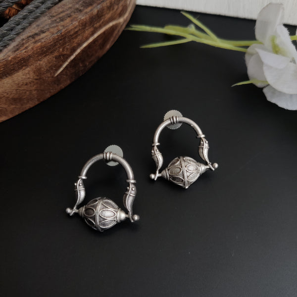 "Zoya" Silver Look Alike Oxidized Earrings
