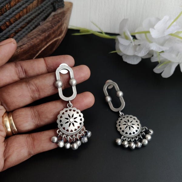 "Ina" Silver Look Alike Oxidized Earrings