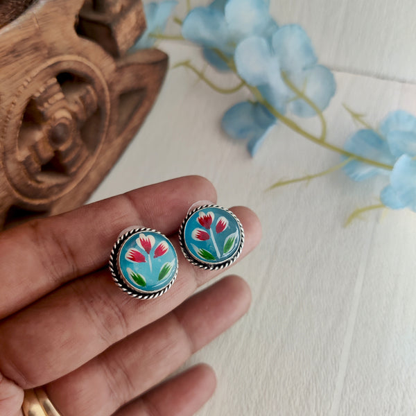 Vini Oxidized Hand painted Stud Earring