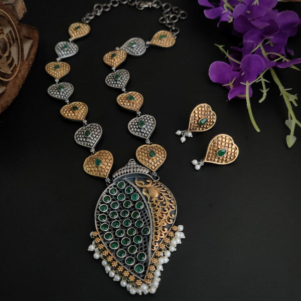 “Sankh” Dual Tone long Necklace Set