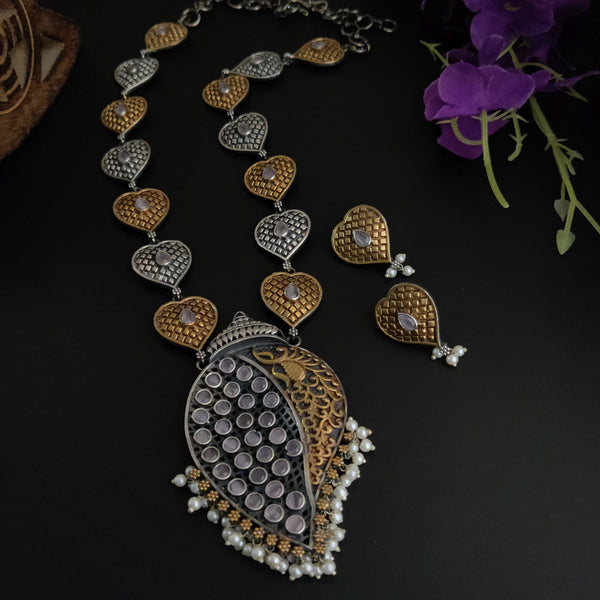 “Sankh” Dual Tone long Necklace Set