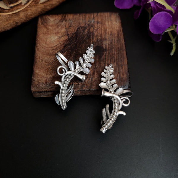 "Jiya" Silver Look Alike Oxidised Earcuff