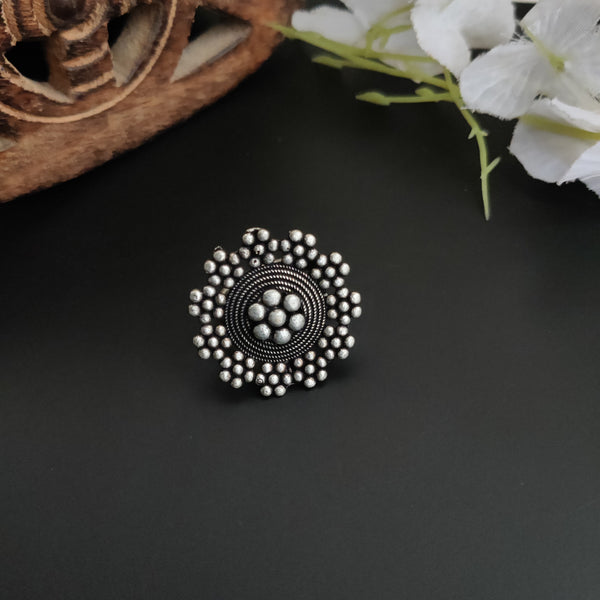 Adjustable Oxidized Silver Brass Rings - Model 1