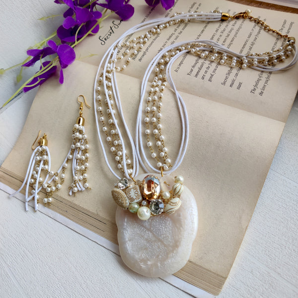 Statemene Necklace with Bead Accents