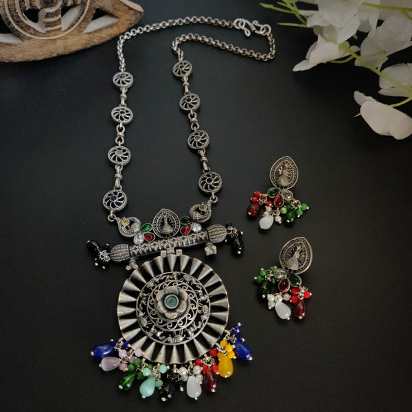 Maisha  Handmade Silver Plated Long Necklace Set