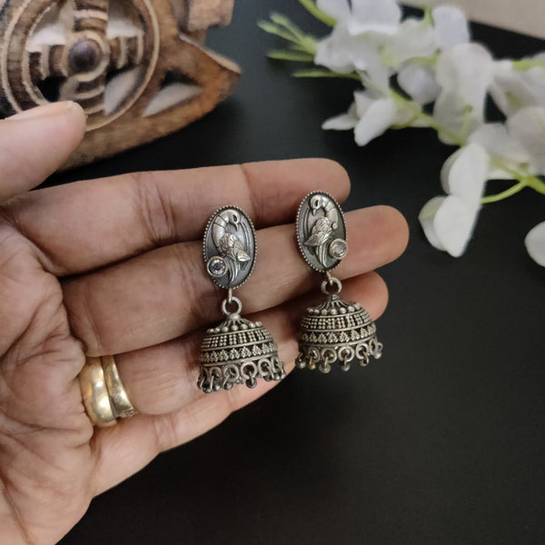 Oxidized Silver plated Brass Jhumka