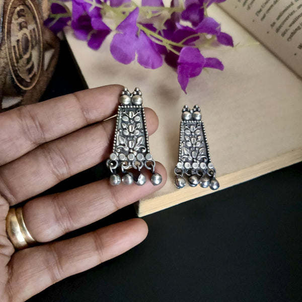 Handmade Brass Earings with Silver Polish