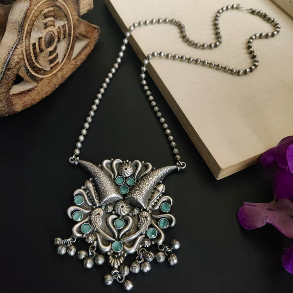 "Gohar" Silver Look Alike Oxidised long Necklace