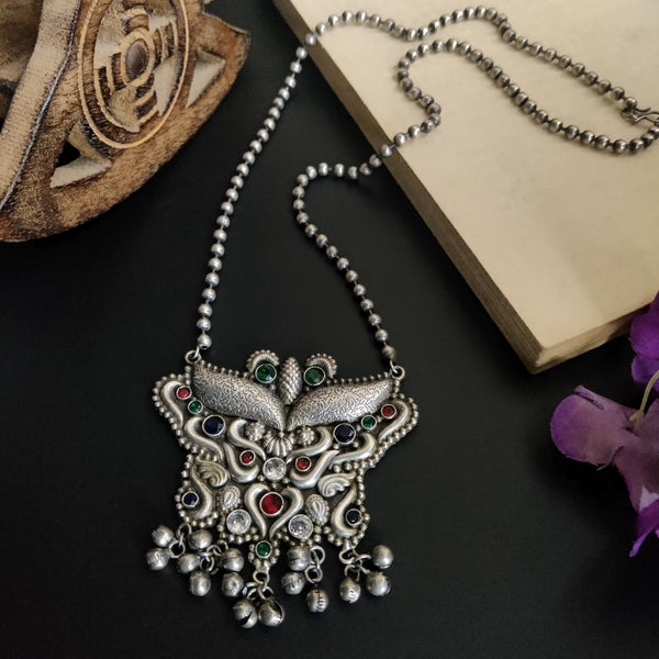 Reshma Silver Oxidised Handcrafted Tribal Pendant Necklace