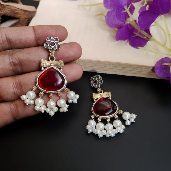 "Shilpi" Silver Look Alike Dual tone Earrings
