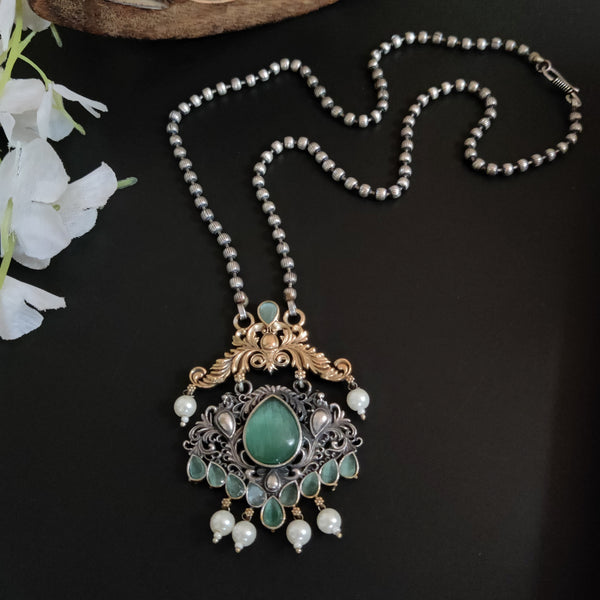 Dual tone Oxidised long Neckpiece
