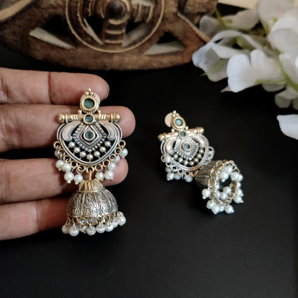 "Kareena" Silver Look Alike Dual tone Earrings