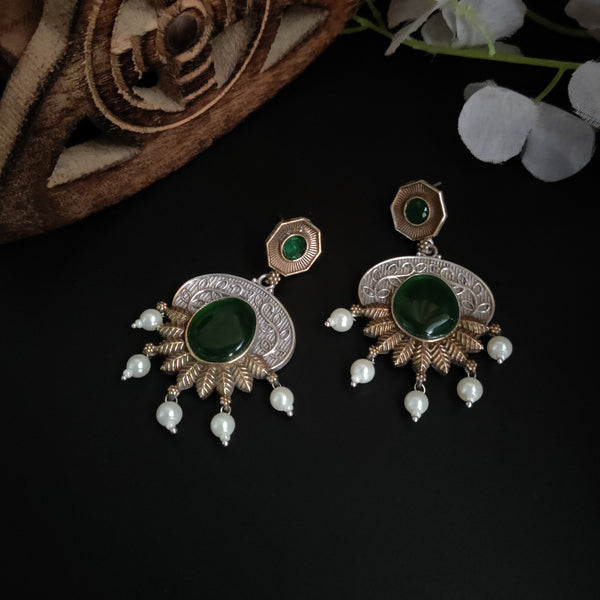 "Madhura" Oxidized Dual Tone Earrings