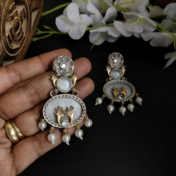 Thushara Silver Look Alike Oxidized Earring