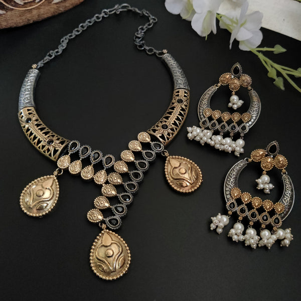 Tattva Dual Tone V-Cut Elegance Necklace