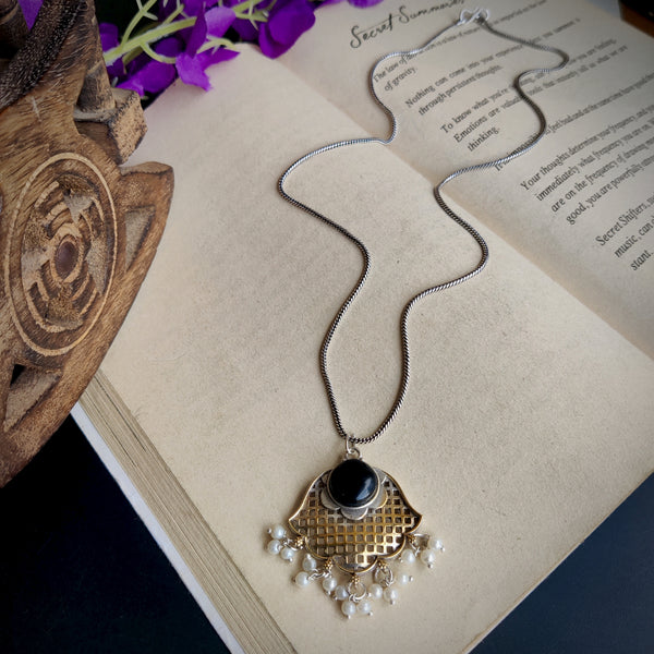 VENI Oxidised Tribal Boho Necklace