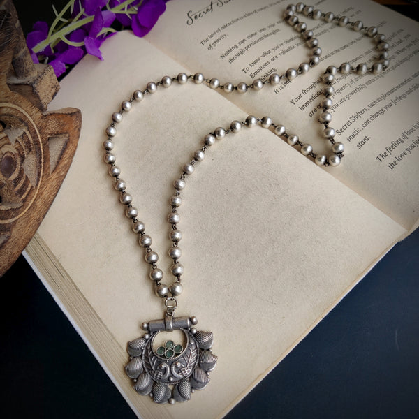 Silver plated Oxidised Handcrafted Necklace
