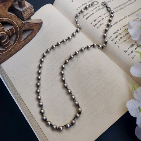 Antique Silver Polish Brass Mala