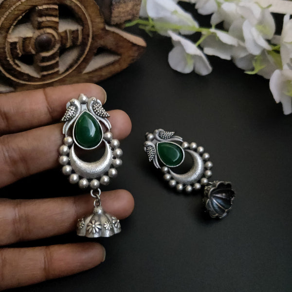 "Silox" Silver Look Alike Oxidized Jhumka