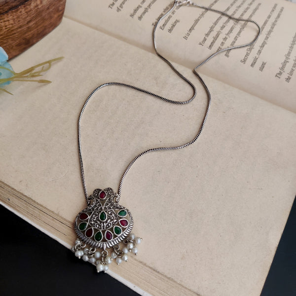 "Adhya" Oxidized Daily wear chain pendant