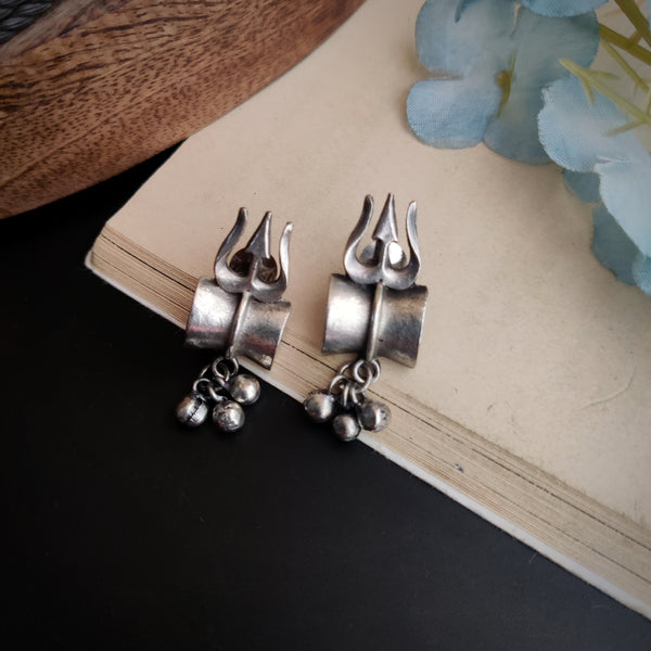 Trishul Damroo Oxidized brass earrings