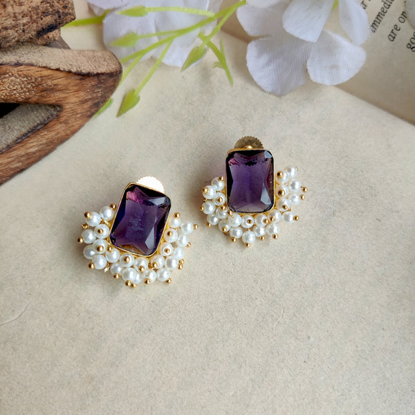 Mogra Pearl Golden Ear Studs