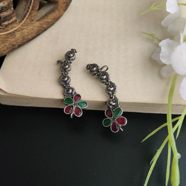 "Arya" Silver Look Alike Oxidized Earcuff