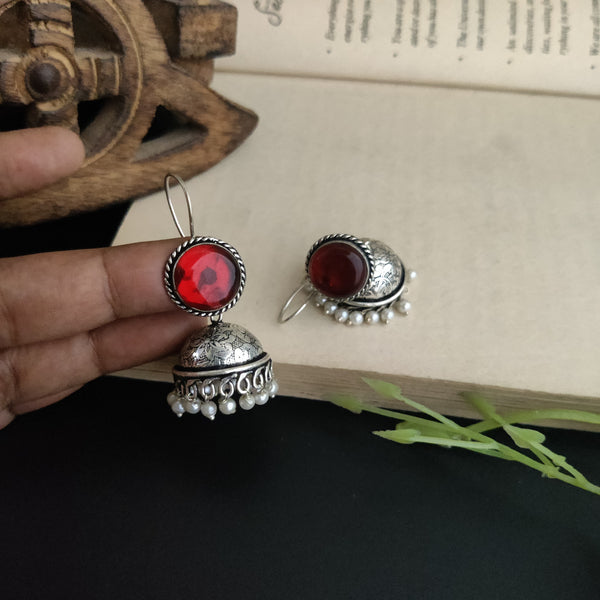 Oxidized Brass  Hook Jhumka