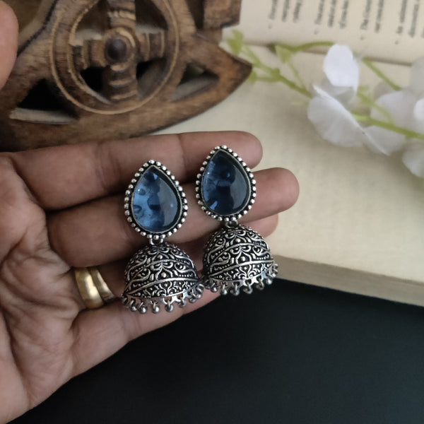 Beautiful Blue Stone Jhumka