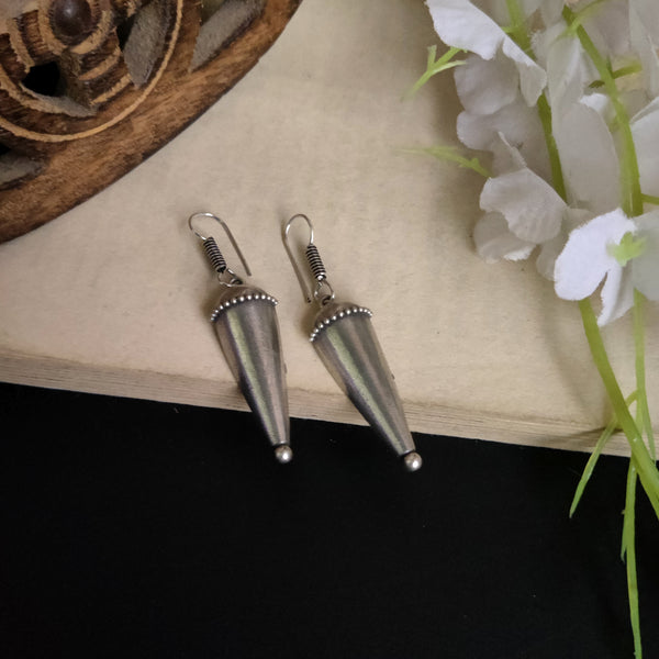 "Fitoor" Silver Look Alike Oxidized Hook Earrings