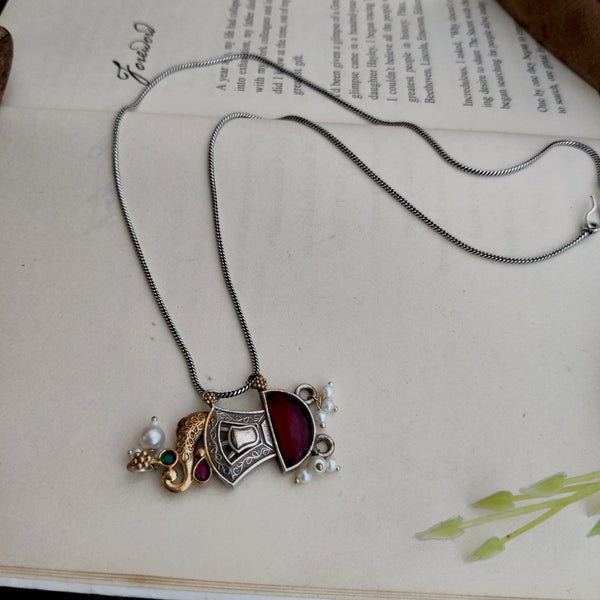 "Gohar" Dual tone pendant chain