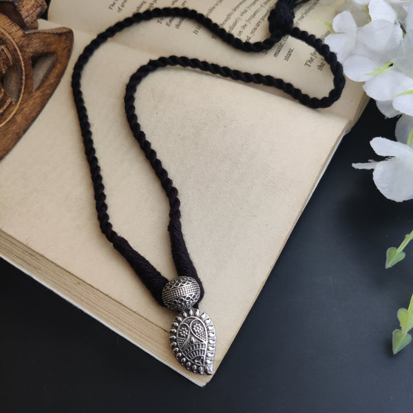 "Minal" Silver Oxidised tassel Necklace