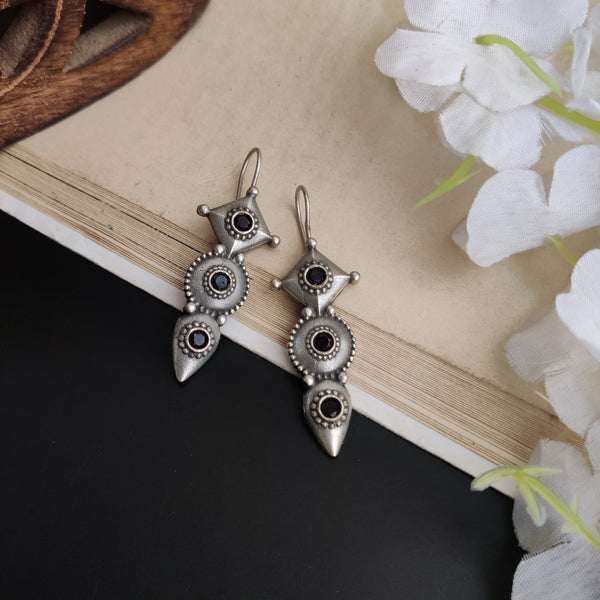 "Esha" Silver Look Alike Oxidized Earrings