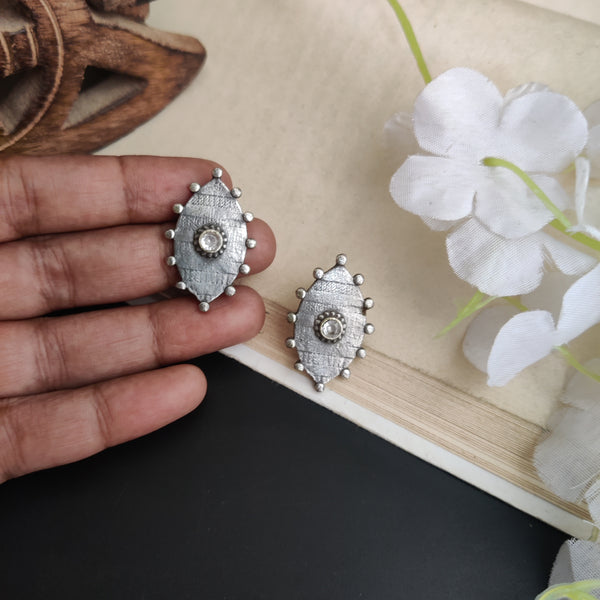 “Ekra” Silver Look Alike Oxidised Earrings